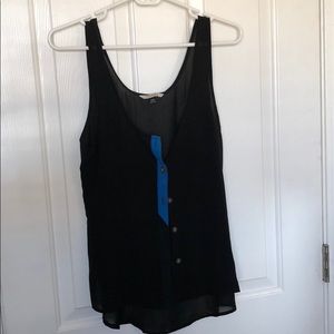 Sheer Black/ Blue Volcom Tank-top NWOT